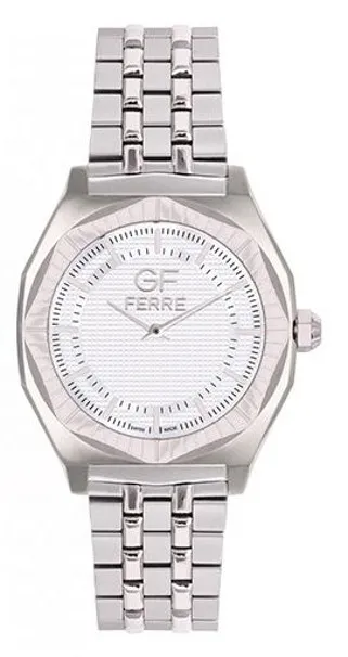 GFSS8064G.webp GF Ferre- Gents- SS Case- White Dial- SS Band - Image 1