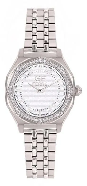 GFSS8064LZ.webp GF Ferre- Ladies- SS Case- White Dial- SS Band- CZ - Image 1