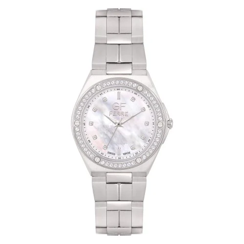 GFSS8070LEZ.webp GF Ferre- Ladies- SS Case- White Dial- SS Band- CZ - Image 1