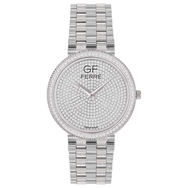 GFSS8089GZ.webp GF Ferre- Gents- SS Case- CZ Dial- SS Band- CZ - Image 1
