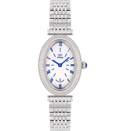 GF Ferre- Ladies- SS Case- Silver Dial- SS Band- CZ