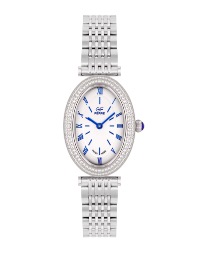GFSS8090LZ.webp GF Ferre- Ladies- SS Case- Silver Dial- SS Band- CZ - Image 1