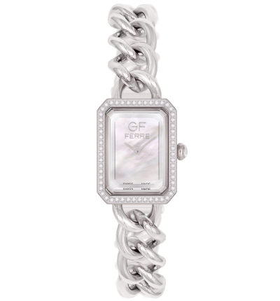 GF Ferre- Ladies- SS Case- MOP Dial- SS Band- CZ