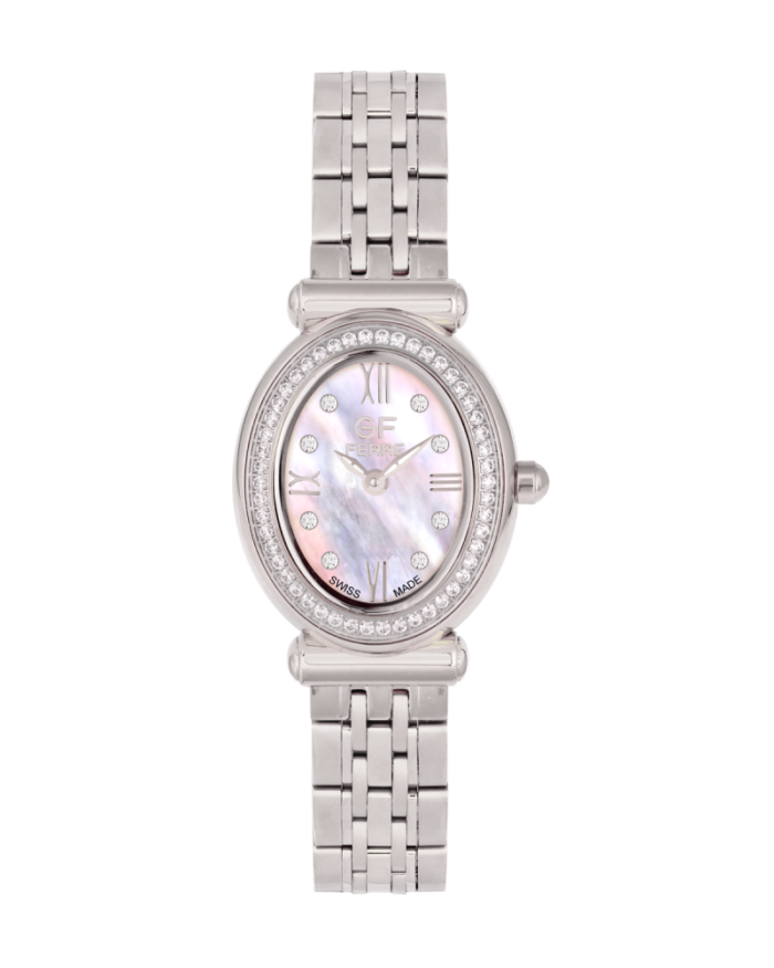 GF Ferre- Ladies- SS Case- MOP Dial- SS Band- CZ - Image 1