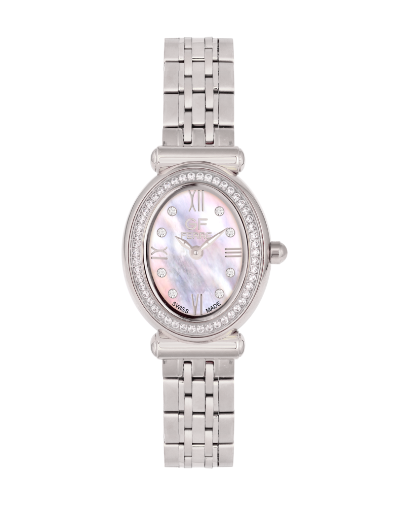 GFSS8103LZ.webp GF Ferre- Ladies- SS Case- MOP Dial- SS Band- CZ - Image 1