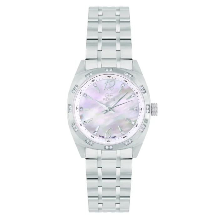 GF Ferre- Ladies- SS Case- MOP Dial- SS Band- CZ - Image 1