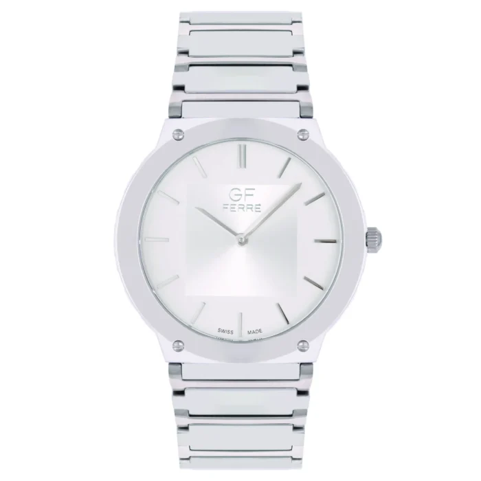 GF Ferre- Gents- SS Case- Silver Dial- SS Band - Image 1