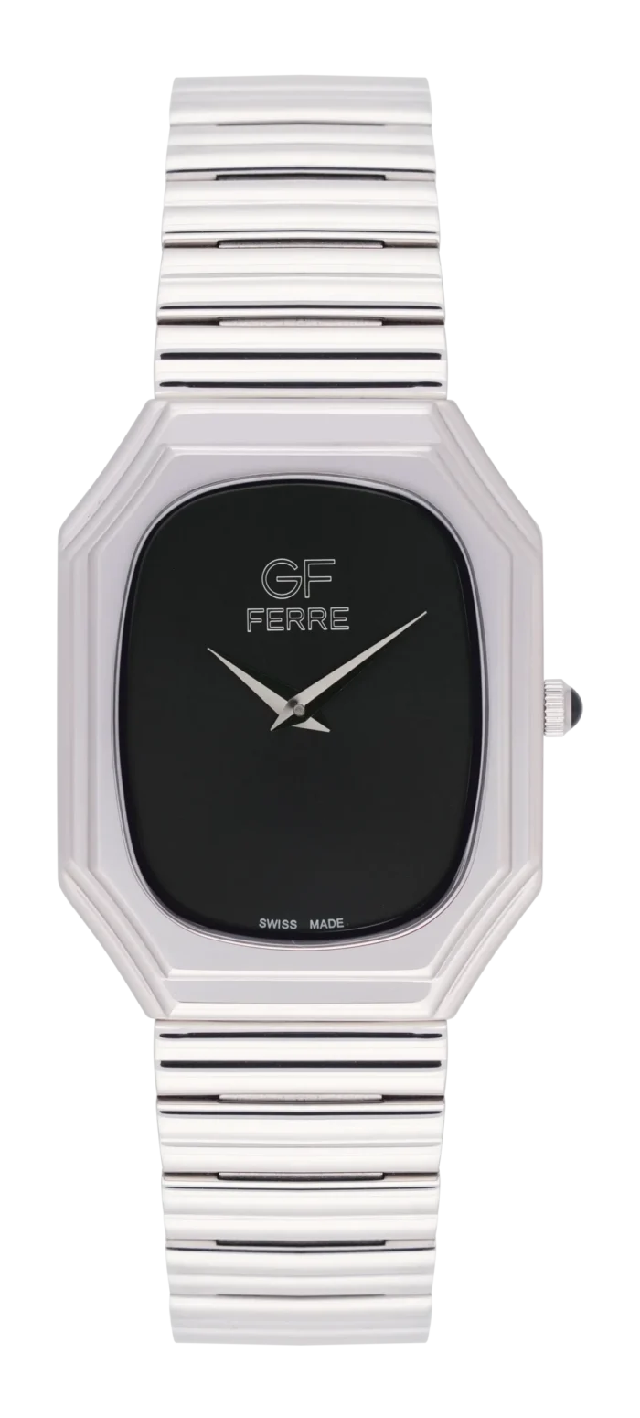 GF Ferre- Gents- SS Case- Black Dial- SS Band - Image 1