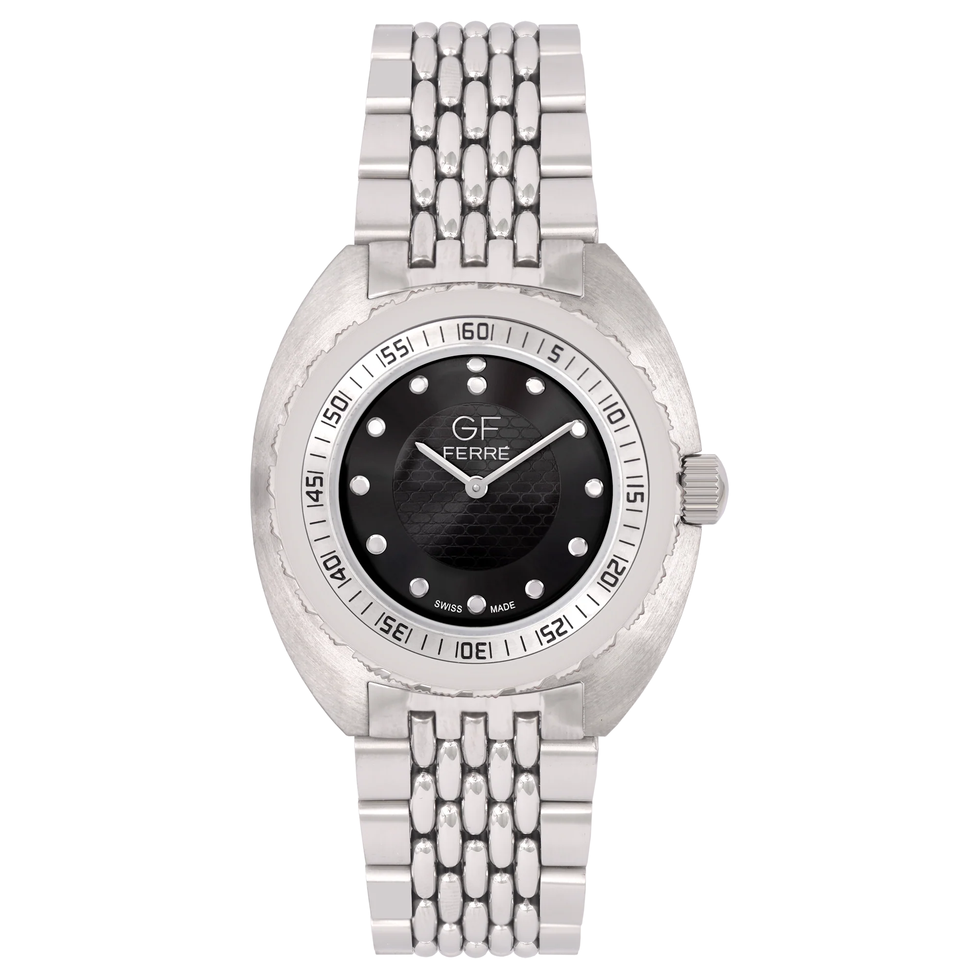 GFSSBK170038G.webp GF Ferre- Gents- SS Case- Black Dial- SS Band - Image 1