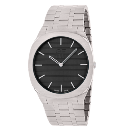 GF FERRE- Gents- SS Case- Black Dial- SS Band