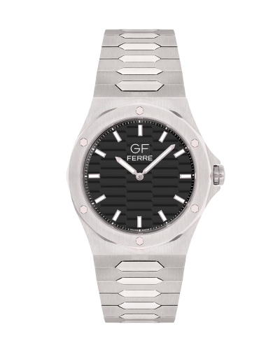 GFSSBK170181G.webp GF Ferre- Gents- SS Case- Black Dial- SS Band - Image 1