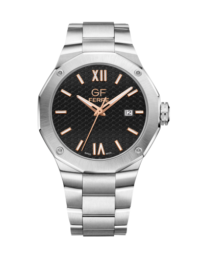 GFSSBK170186G.webp GF Ferre- Gents- SS Case- Black Dial- SS Band - Image 1