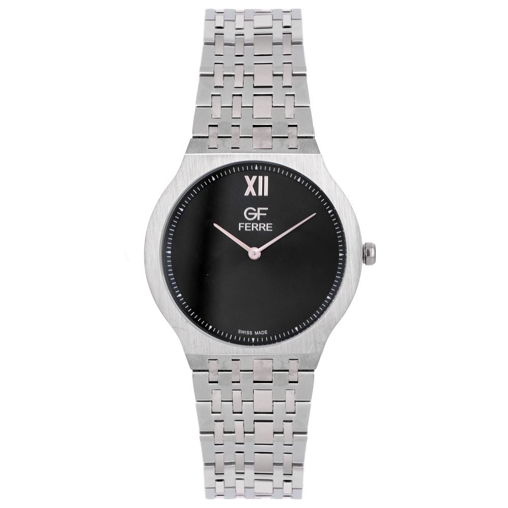 GFSSBK2246G.webp GF Ferre- Gents- SS Case- Black Dial- SS Band - Image 1