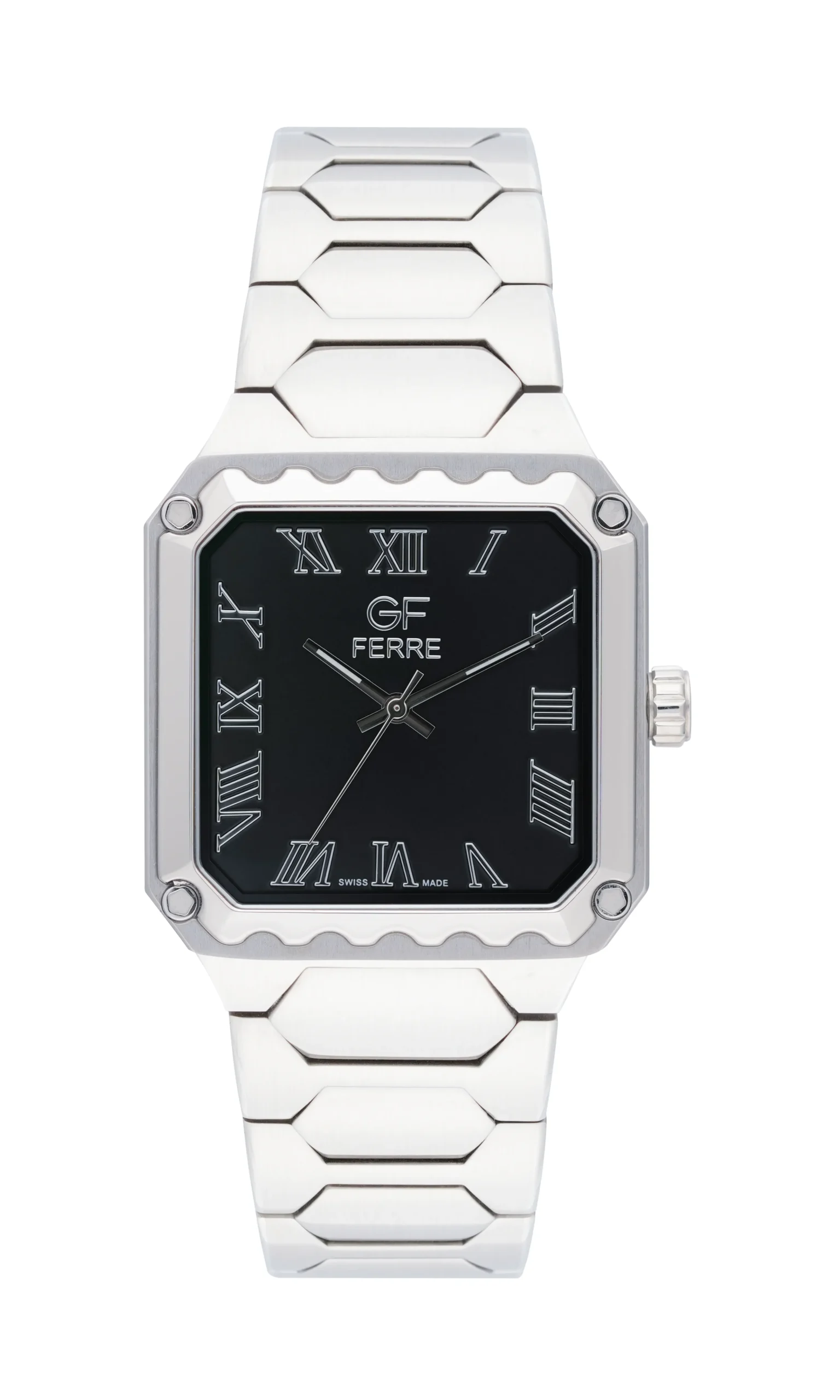 GFSSBK2507.webp GF Ferre- Gents- SS Case- Black Dial- SS Band - Image 1