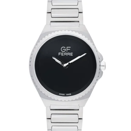 GF Ferre- Gents- SS Case- Black Dial- SS Band