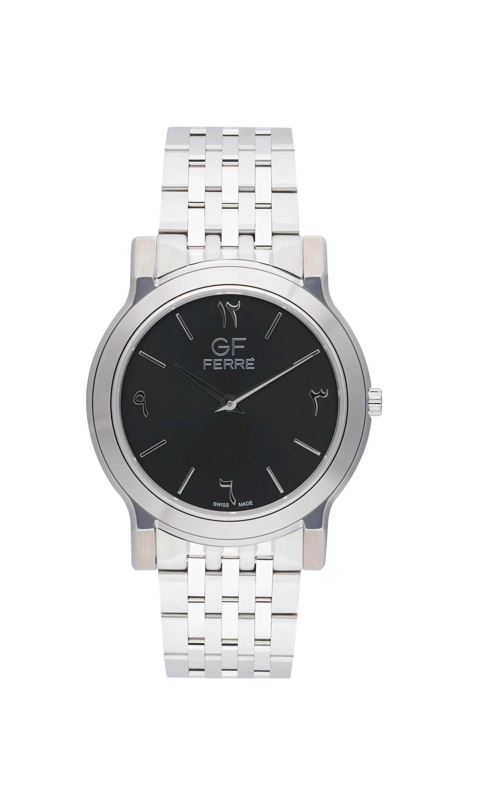 GFSSBK29614M.webp GF Ferre- Unisex- SS Case- Black Dial- SS Band - Image 1