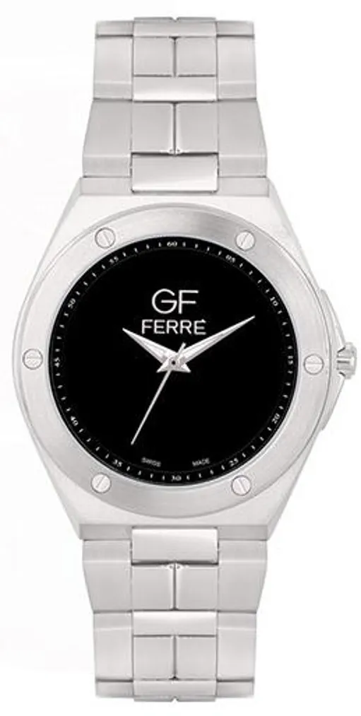 GFSSBK8070G.webp GF Ferre- Gents- SS Case- Black Dial- SS Band - Image 1