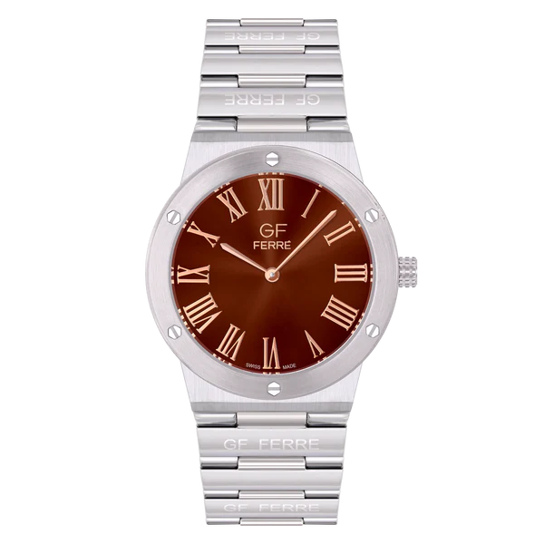 GFSSBR8080G.webp GF Ferre- Gents- SS Case- Brown Dial- SS Band - Image 1