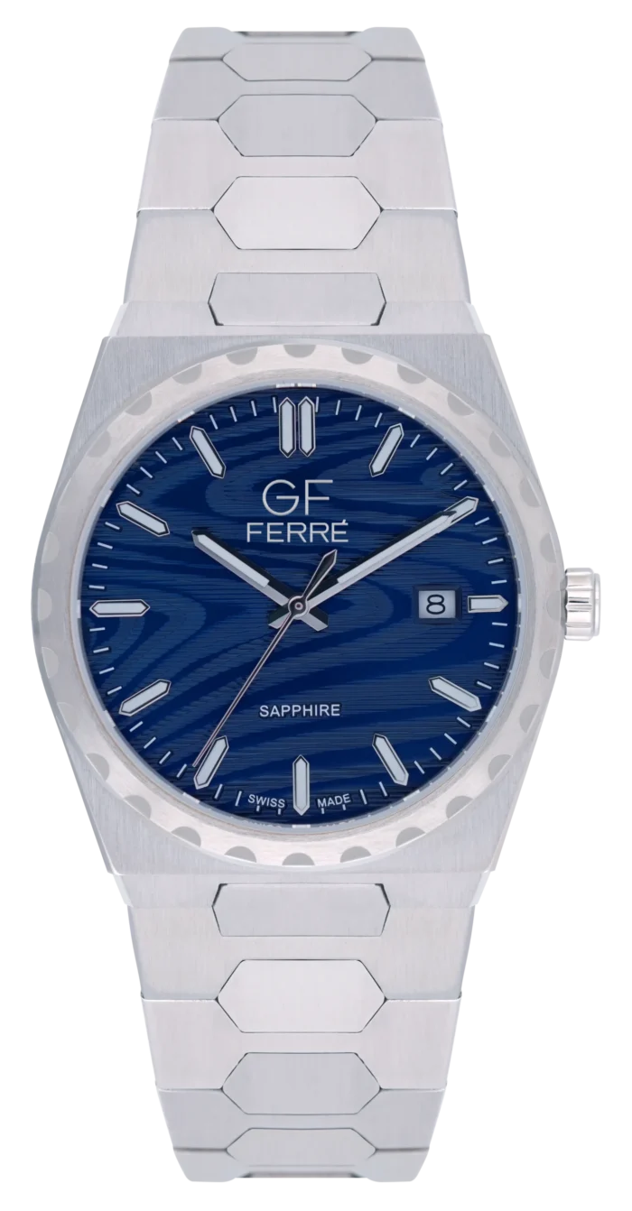 GF Ferre- Gents- SS Case- Blue Dial- SS Band - Image 1