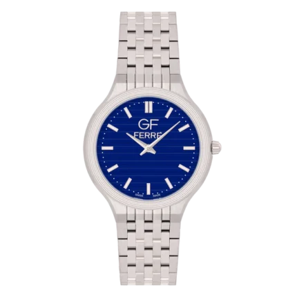 GF Ferre- Gents- SS Case- Blue Dial- SS Band