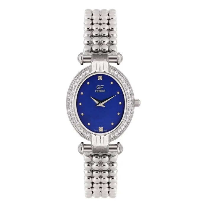 GF Ferre- Ladies- SS Case- Blue Dial- SS Band- CZ - Image 1