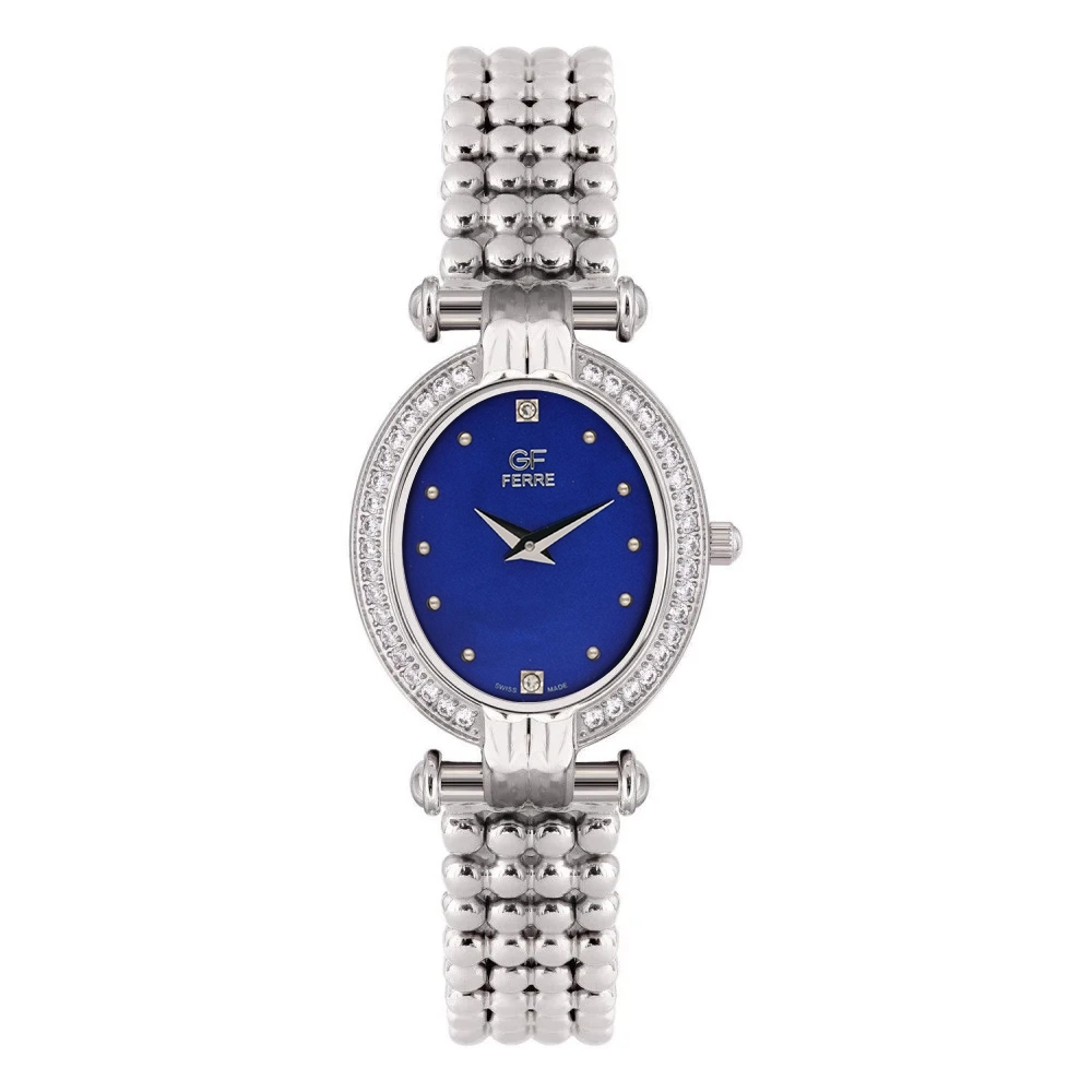 GFSSBU2002LZ.webp GF Ferre- Ladies- SS Case- Blue Dial- SS Band- CZ - Image 1
