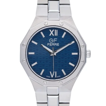 GF Ferre- Gents- SS Case- Blue Dial- SS Band