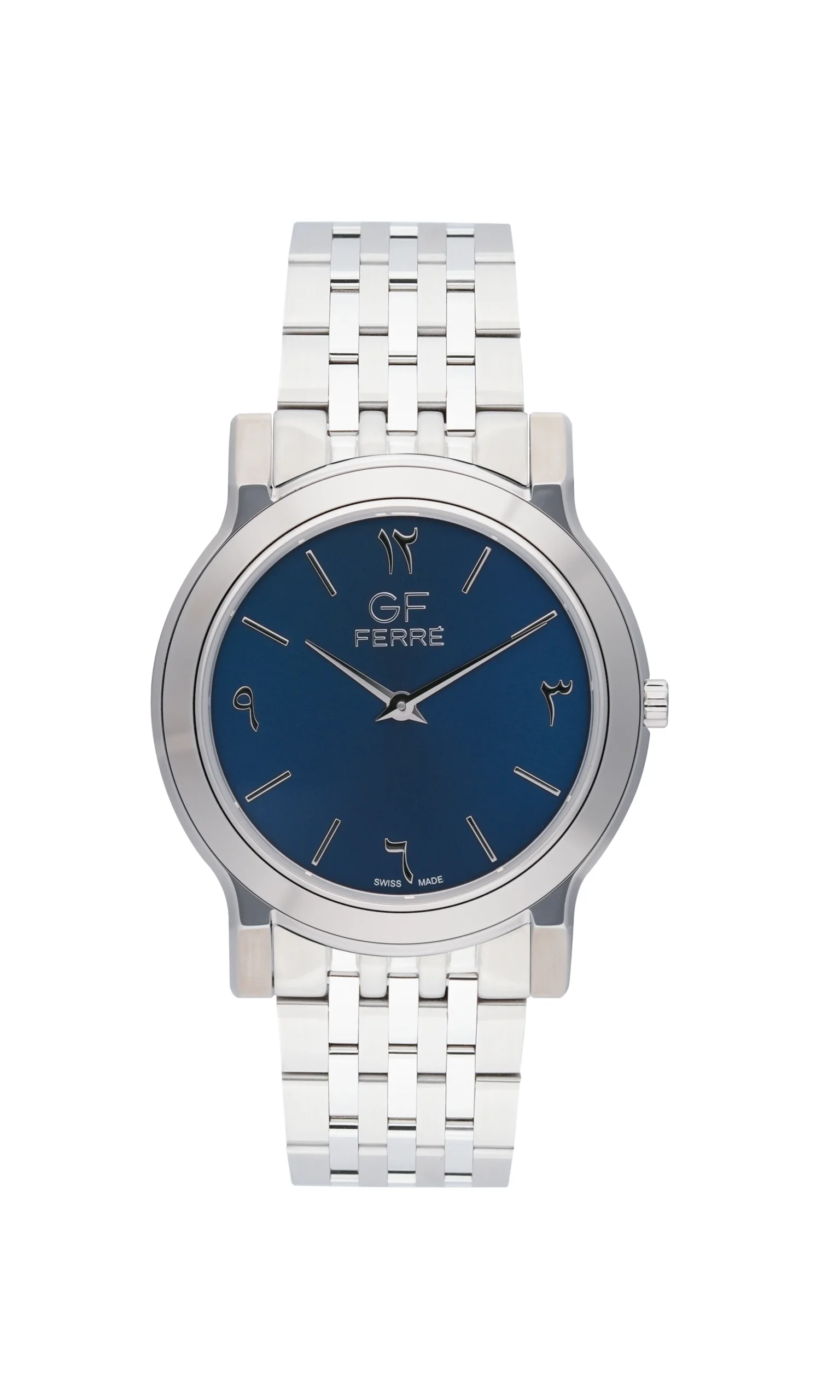 GF Ferre- Unisex- SS Case- Blue Dial- SS Band