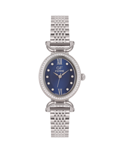 GFSSBU3186LZ.webp GF Ferre- Ladies- SS Case- Blue Dial- SS Band- CZ - Image 1