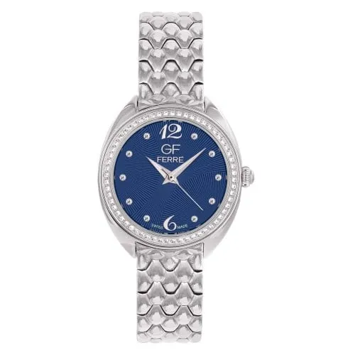 GFSSBU5016LZ.webp GF Ferre- Ladies- SS Case- Blue Dial- SS Band- CZ - Image 1
