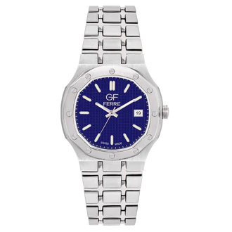 GF Ferre- Gents- SS Case- Blue Dial- SS Band