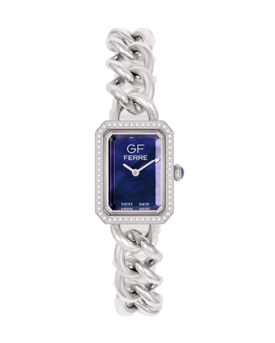 GFSSBU8100LZ.webp GF Ferre- Ladies- SS Case- Blue Dial- SS Band- CZ - Image 1