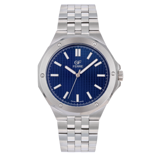 GFSSBU8112G.webp GF Ferre- Gents- SS Case- Blue Dial- SS Band - Image 1