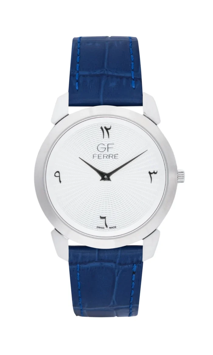 GF Ferre- Unisex- SS Case- White Dial- Blue Leather - Image 1