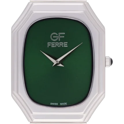 GF Ferre- Gents- SS Case- Green Dial- SS Band