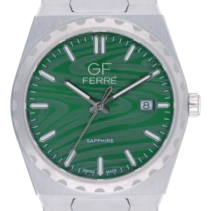 GF Ferre- Gents- SS Case- Green Dial- SS Band