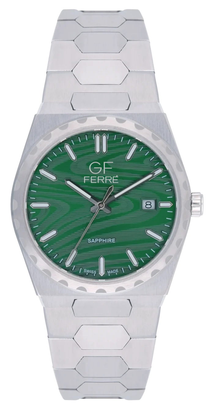 GF Ferre- Gents- SS Case- Green Dial- SS Band - Image 1