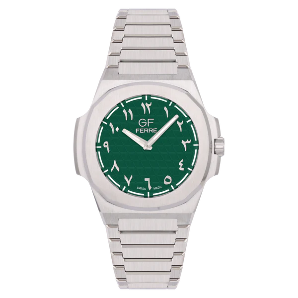GFSSGN170121G.webp GF Ferre- Gents- SS Case- Green Dial- SS Band - Image 1