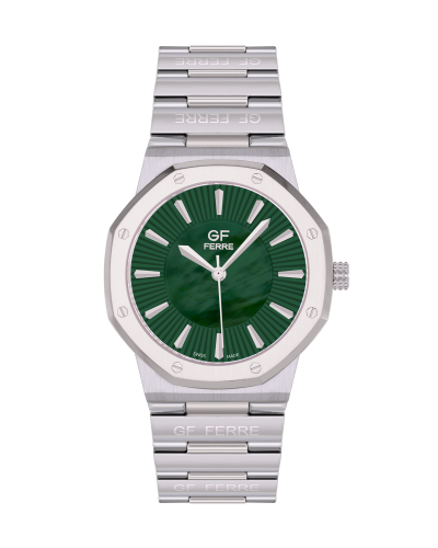 GFSSGN170175G.webp GF Ferre- Gents- SS Case- Green Dial- SS Band - Image 1