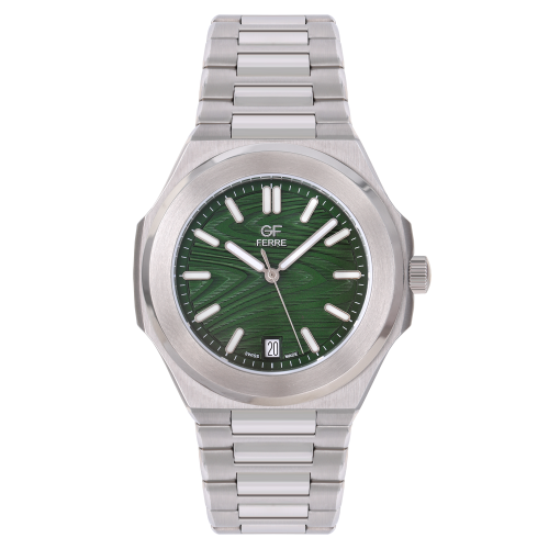 GFSSGN2388G.webp GF Ferre- Gents- SS Case- Green Dial- SS Band - Image 1