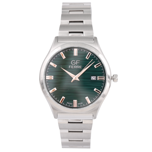 GFSSGN24360G.webp GF Ferre- Gents- SS Case- Green Dial- SS Band - Image 1