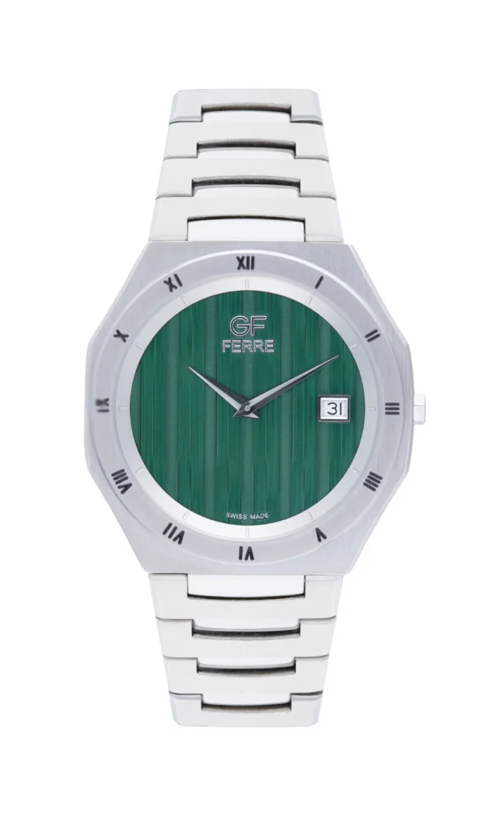 GF Ferre- Gents- SS Case- Green Dial- SS Band - Image 1