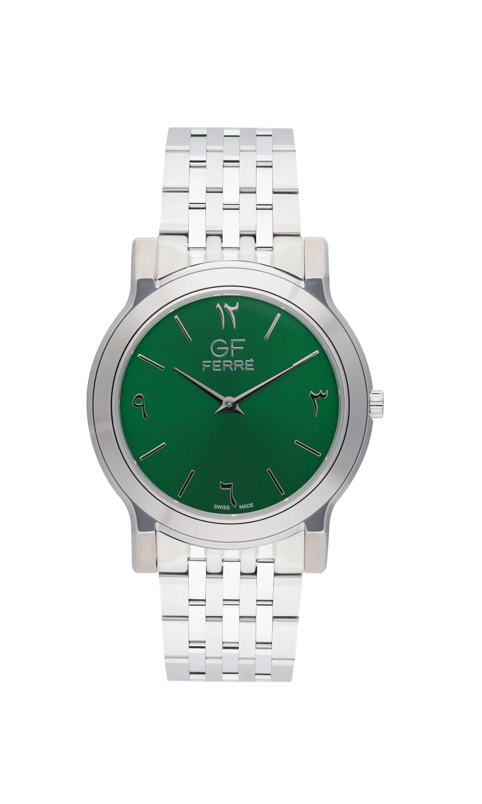 GFSSGN29614M.webp GF Ferre- Unisex- SS Case- Green Dial- SS Band - Image 1
