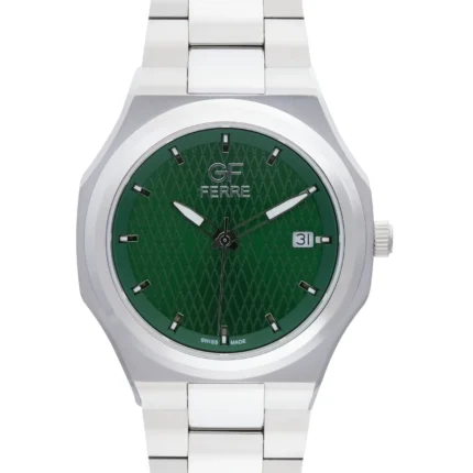 GF Ferre- Gents- SS Case- Green Dial- SS Band