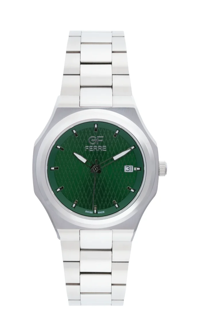 GF Ferre- Gents- SS Case- Green Dial- SS Band - Image 1