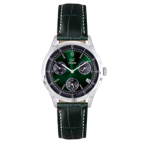 GFSSGN8155G.webp GF Ferre- Gents- SS Case- Green Dial- Green Strap - Image 1