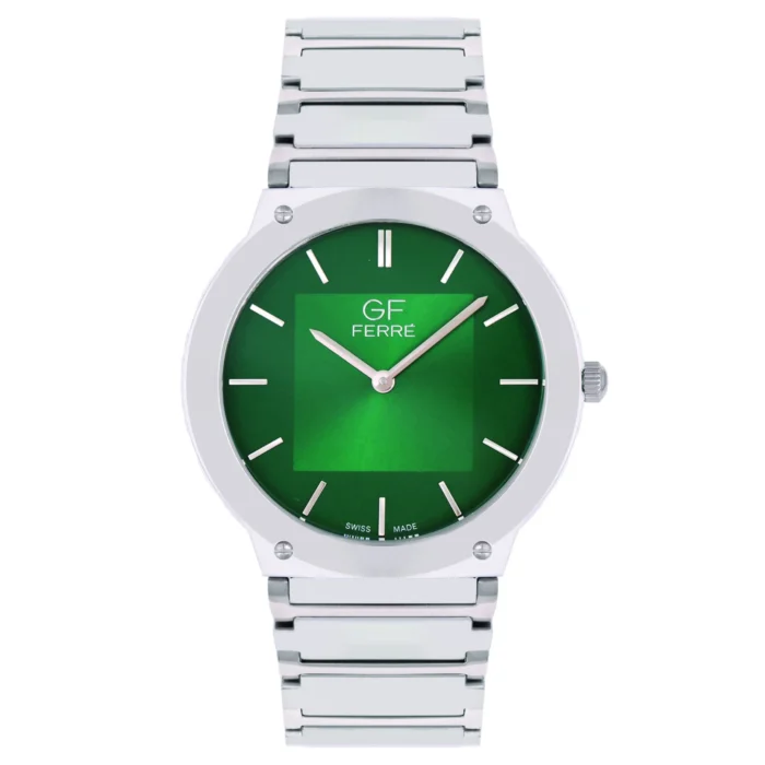 GF Ferre- Gents- SS Case- Green Dial- SS Band - Image 1