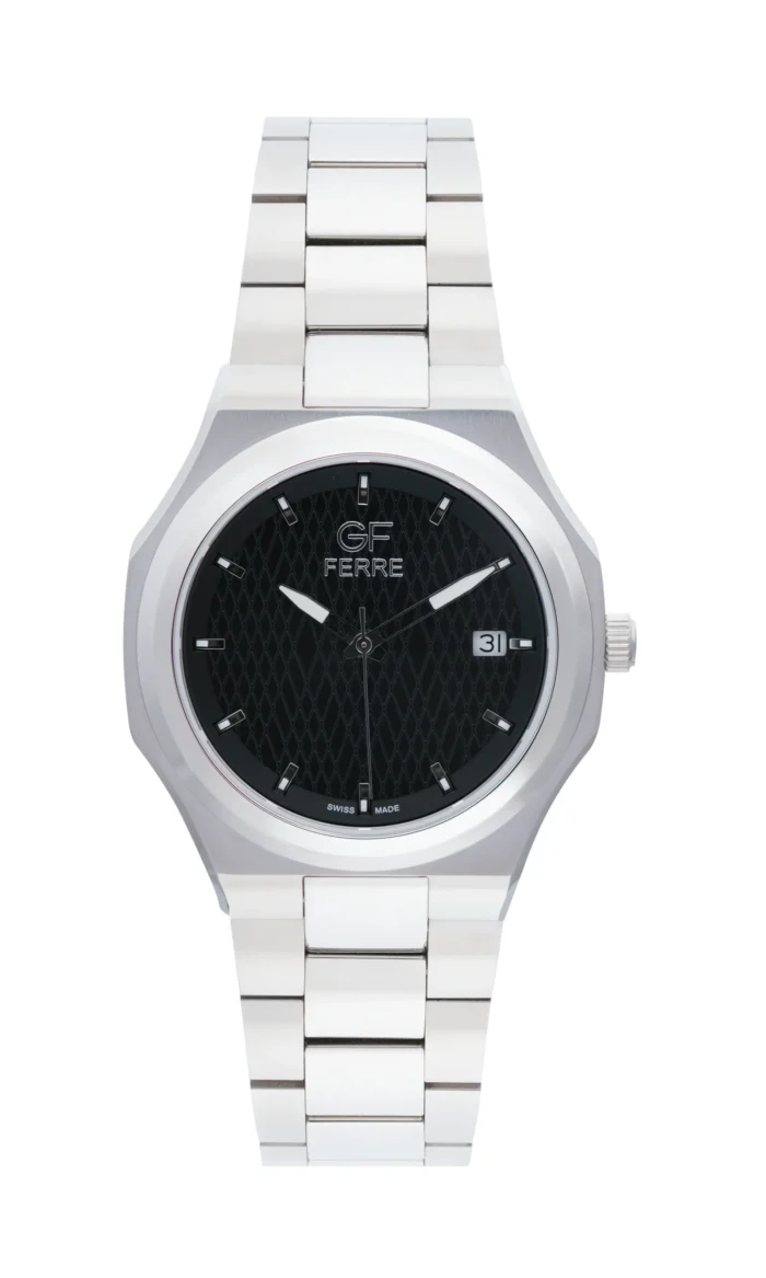 GF Ferre- Gents- SS Case- Black Dial- SS Band - Image 1