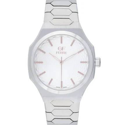 GF Ferre- Gents- SS Case- White (RG Index) Dial- SS Band