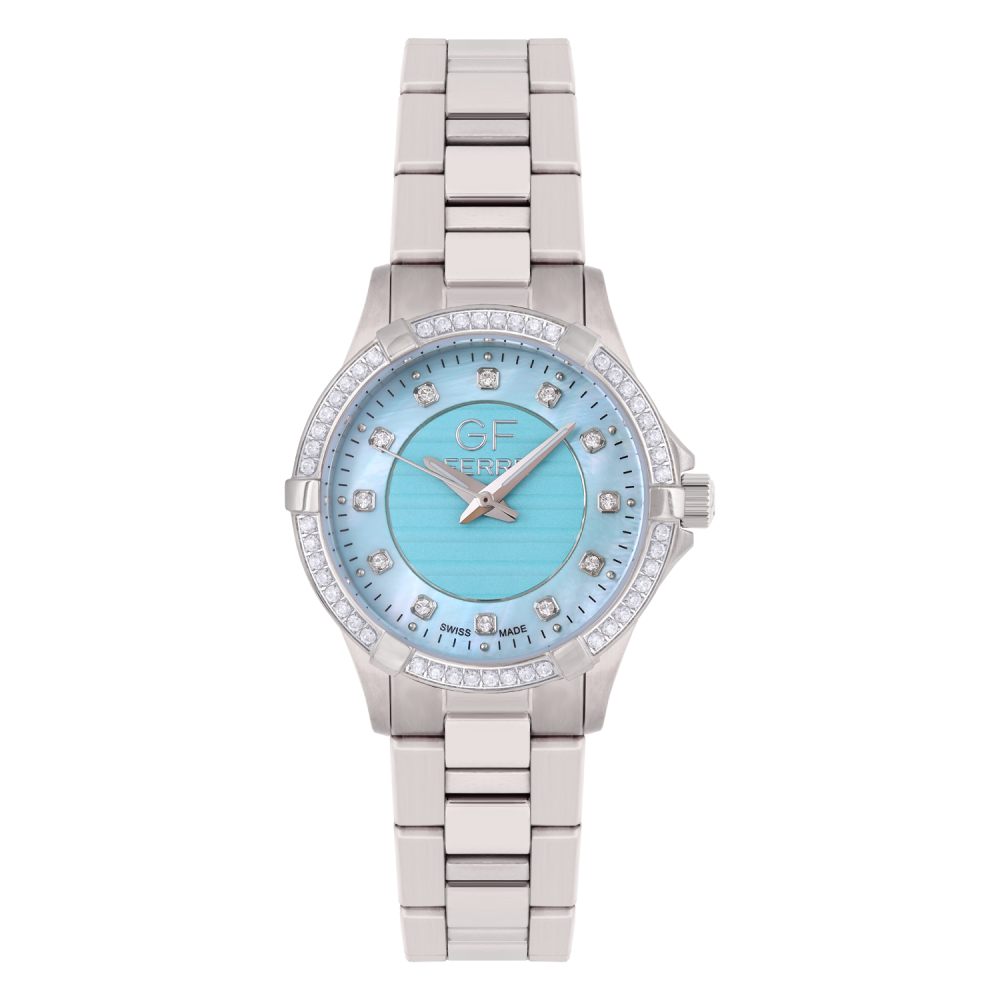 GFSSTF170031LZ.webp GF Ferre- Ladies- SS Case- Tiffany Dial- SS Band- 59 CZ - Image 1